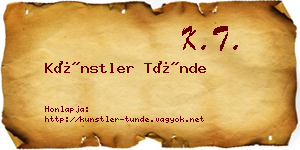 Künstler Tünde névjegykártya